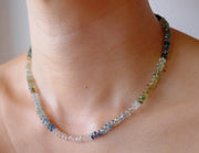 Aquamarine Ombre Silk-Knotted Candy Choker