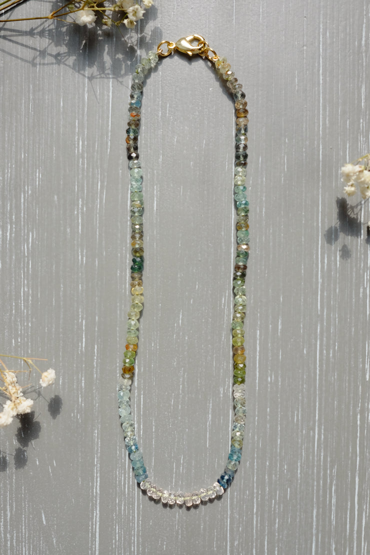 Aquamarine Ombre Silk-Knotted Candy Choker
