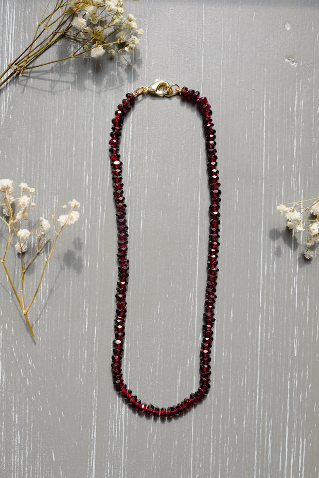 Garnet Silk-Knotted Candy Necklace