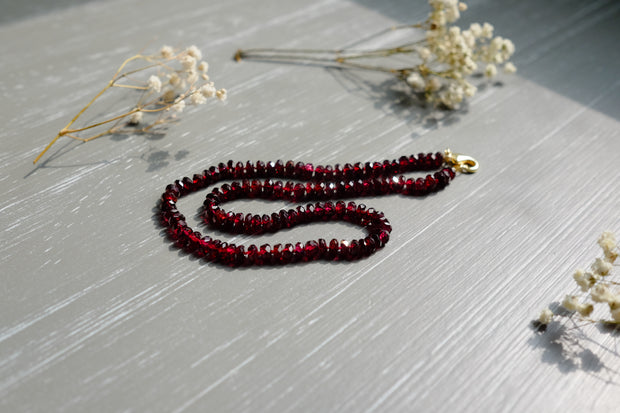Garnet Silk-Knotted Candy Necklace