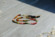 Rainbow Tourmaline Dainty Ombre Silk-Knotted Candy Choker