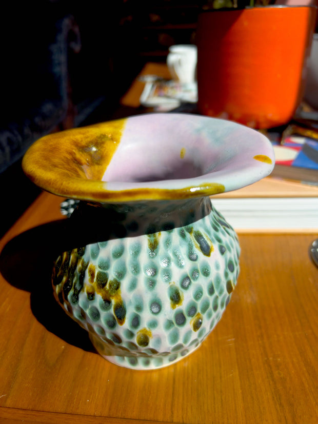 PINK & GREEN Textured Lip Vase