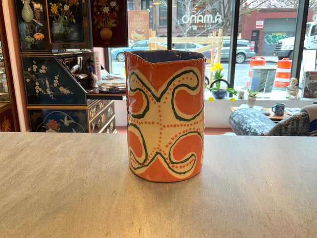 Pink and Green Abstract Vase