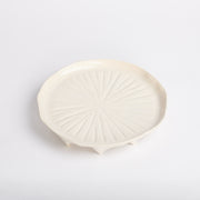 White Stoneware Footed Plate