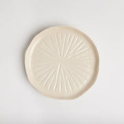 White Stoneware Footed Plate