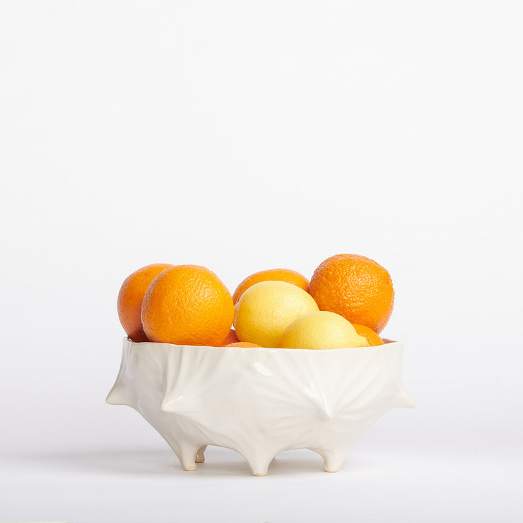 White Stoneware Fruit Bowl