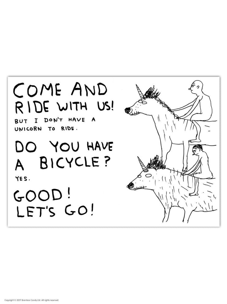 David Shrigley Postcard Ride WIth Us