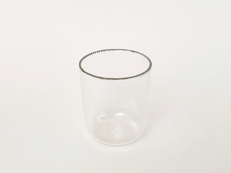 Striped Rim Glass Cup