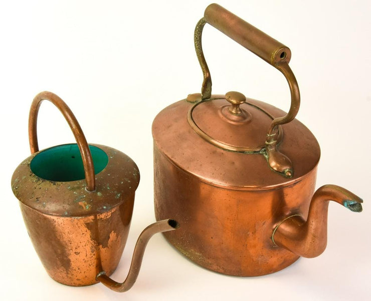 Antique Copper Teapot & Watering Can