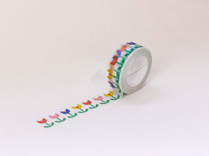 Tulip Dance 15mm • Retro Floral Washi Tape