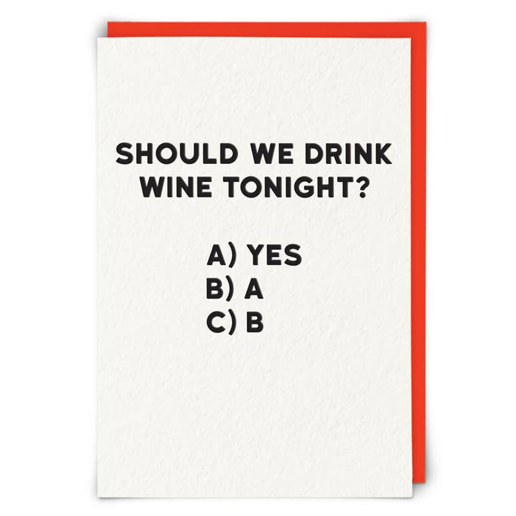 Wine Tonight Greetings Card