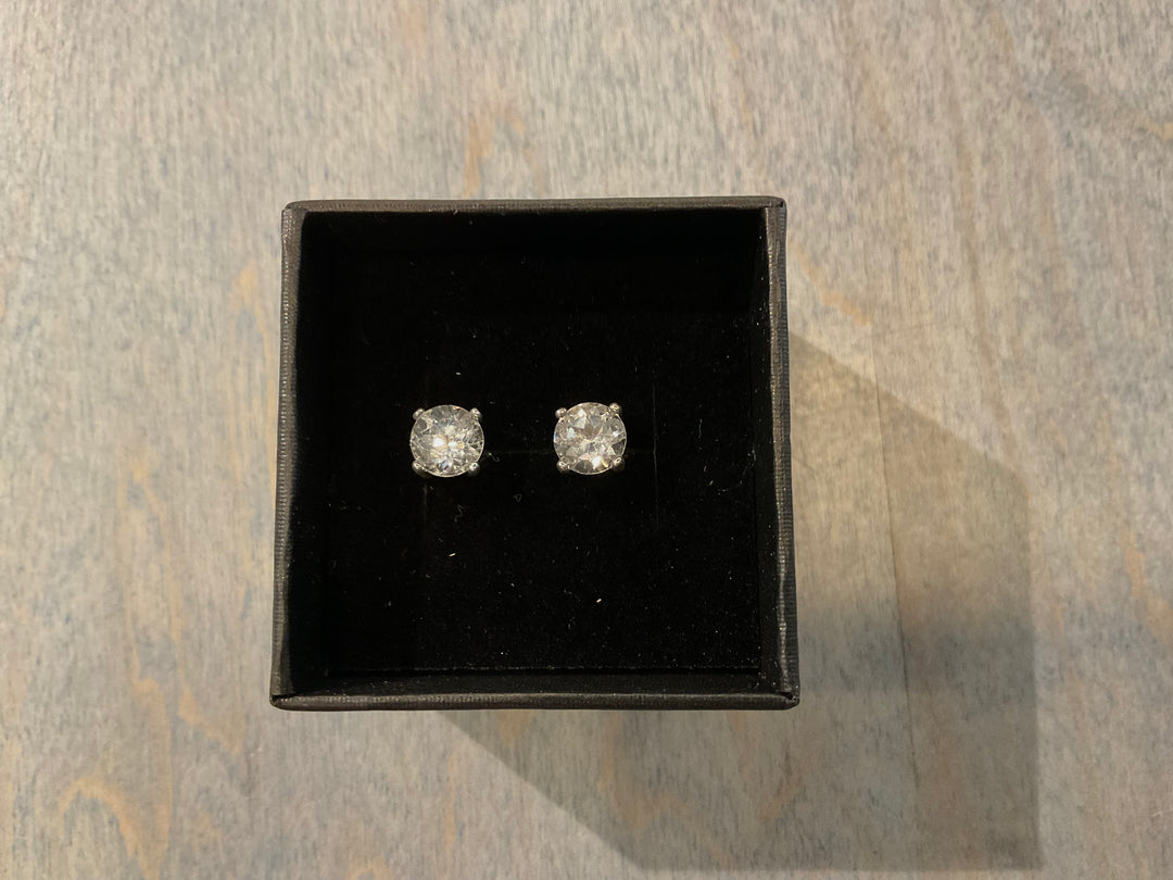 Diamond Stone Studs Earrings