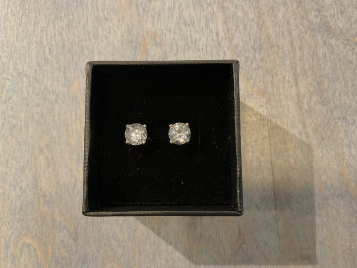 Diamond Stone Studs Earrings