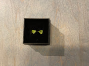 Green Triangular Diamond Studs