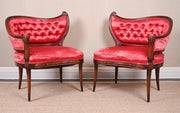 Pair of Asymmetrical Hollywood Regency Style Lounge Chairs
