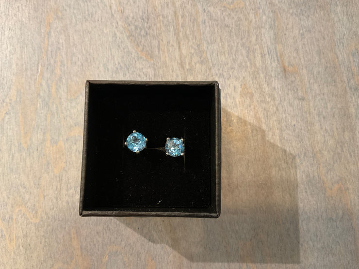 Light Blue Diamond Studs
