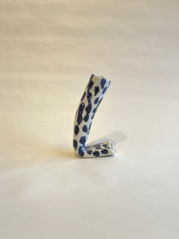 Blue Polka Dot Single Bud Vase*