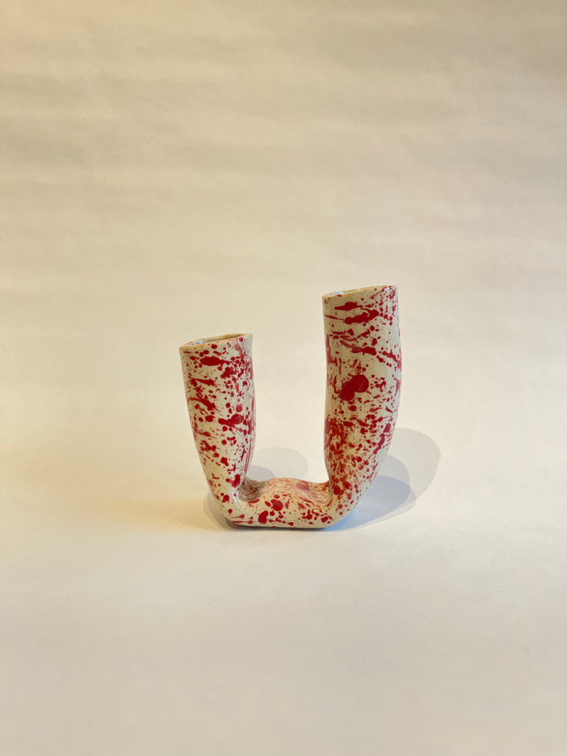 Red Chunk Medium Splatter Vase*