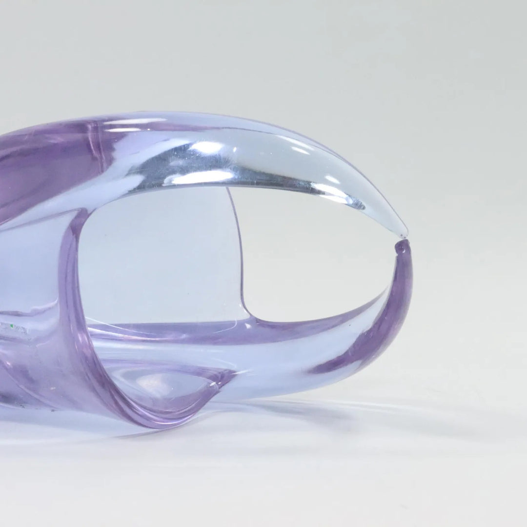 Mid Century Opaque Amethyst Glass Basket