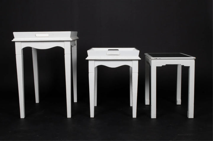 Contemporary White painted Side Tables (3)
