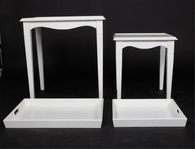 Contemporary White painted Side Tables (3)
